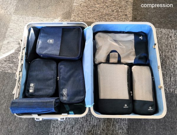travel luggage organizer in suitcase