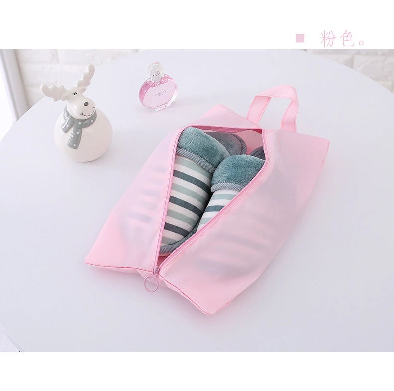 Pink Zipper Shoe Bag